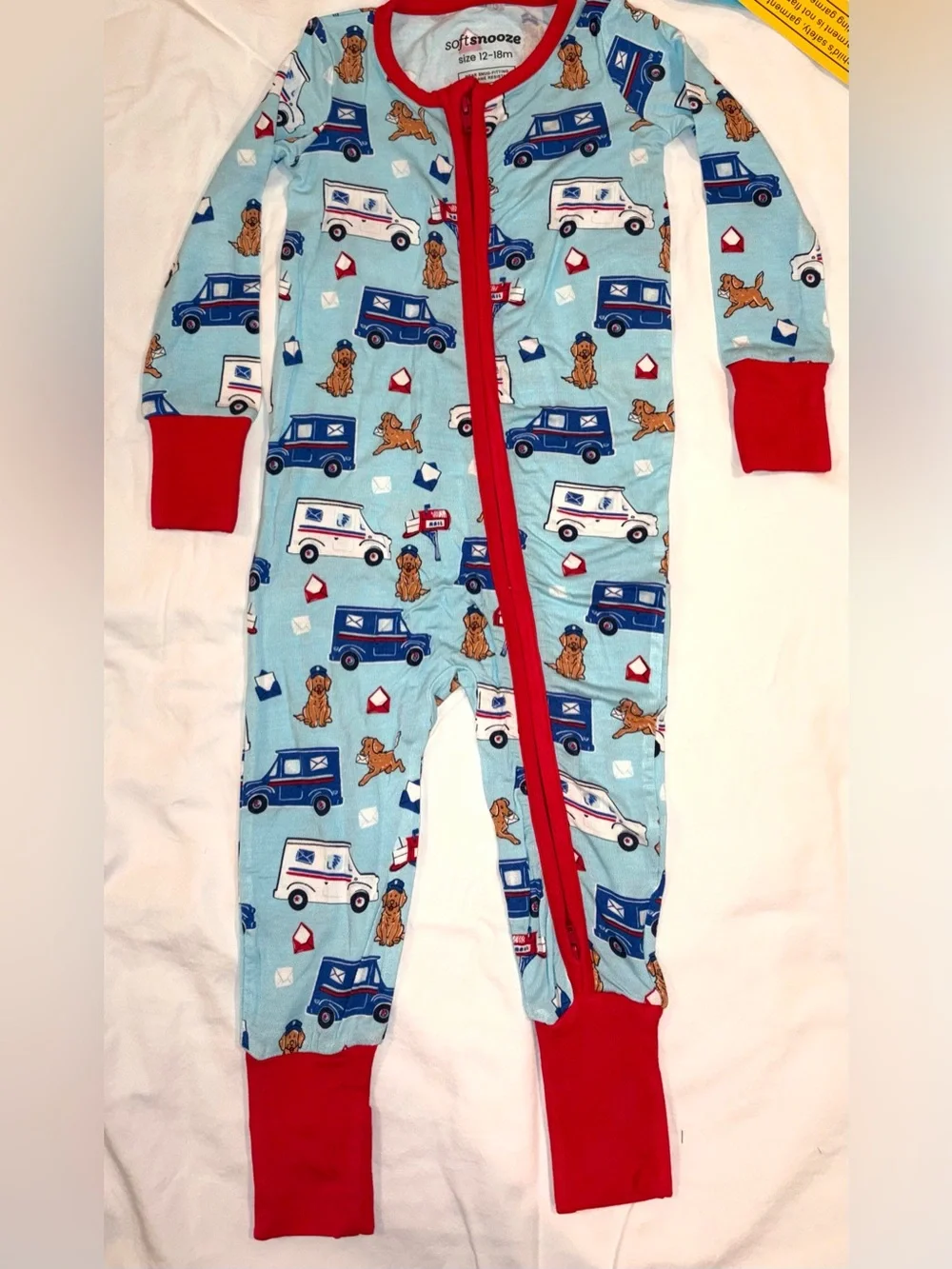 Ruffle Butts + Rugged Butts Soft Snooze 1pc Postal Dogs romper sz 12-18 mo NWT